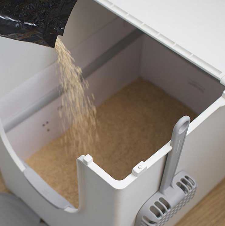 Modkat Flip Recycled Paperboard Cat Litter Liners - fill litter