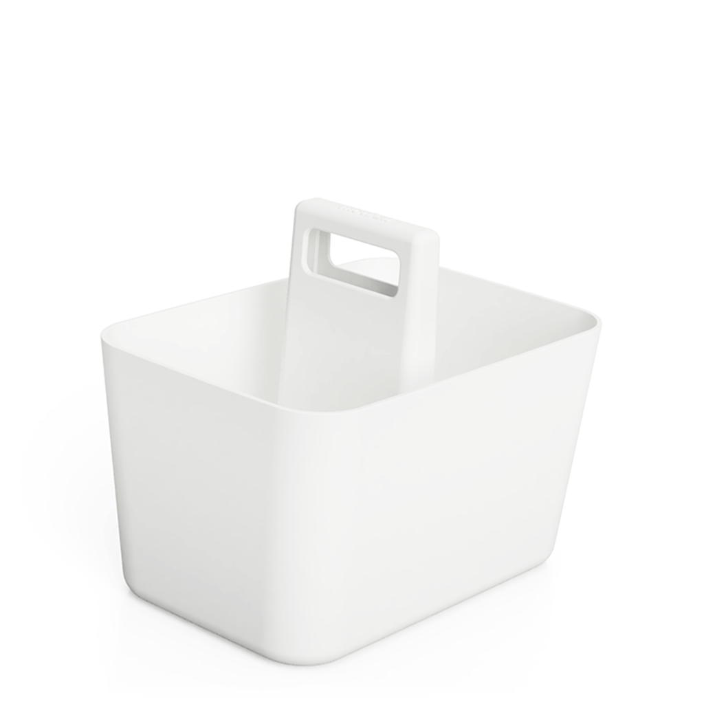 The Katty Organizer can hold the Dustpan + Brush Set along with most litter scoops.