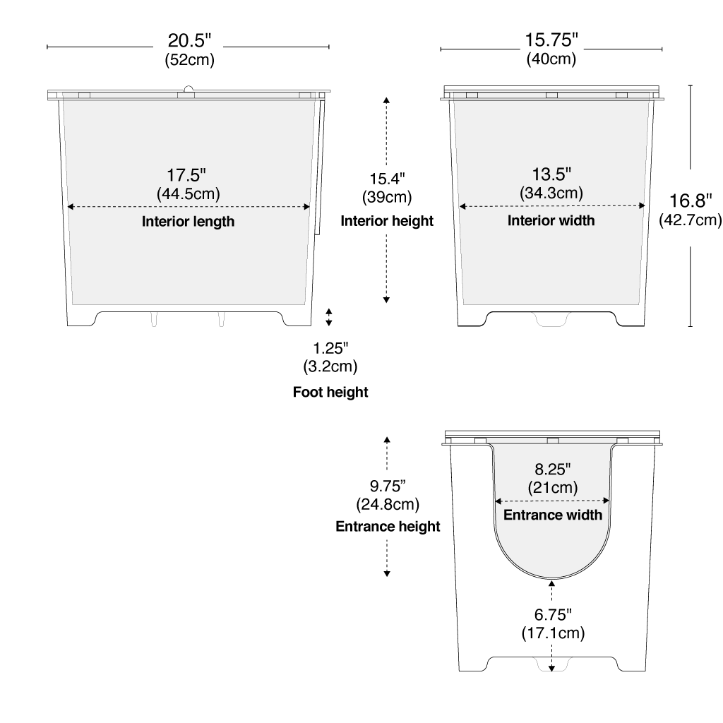 Schematics for a Flip Litter Box, Modkat's litter box with a lid