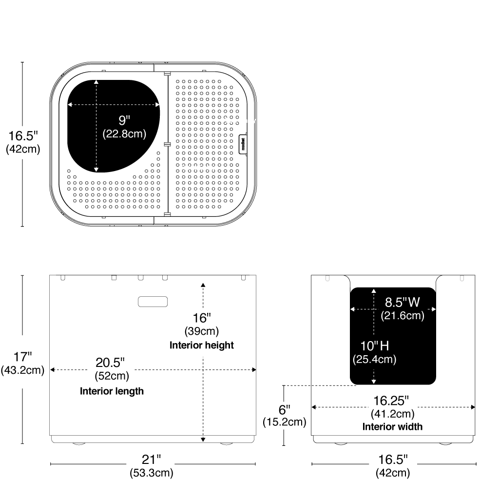 Schematics for the Modkat Extra large cat litter box